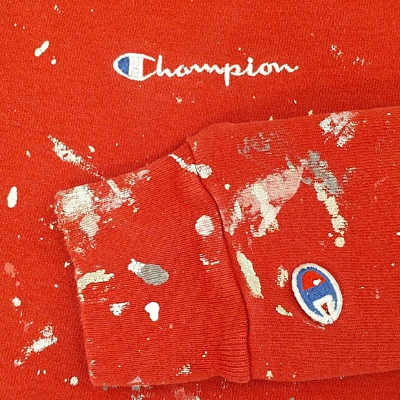 Thrashed Paint Splatter Sweatshirt Vintag Champion - Picture 8 of 8